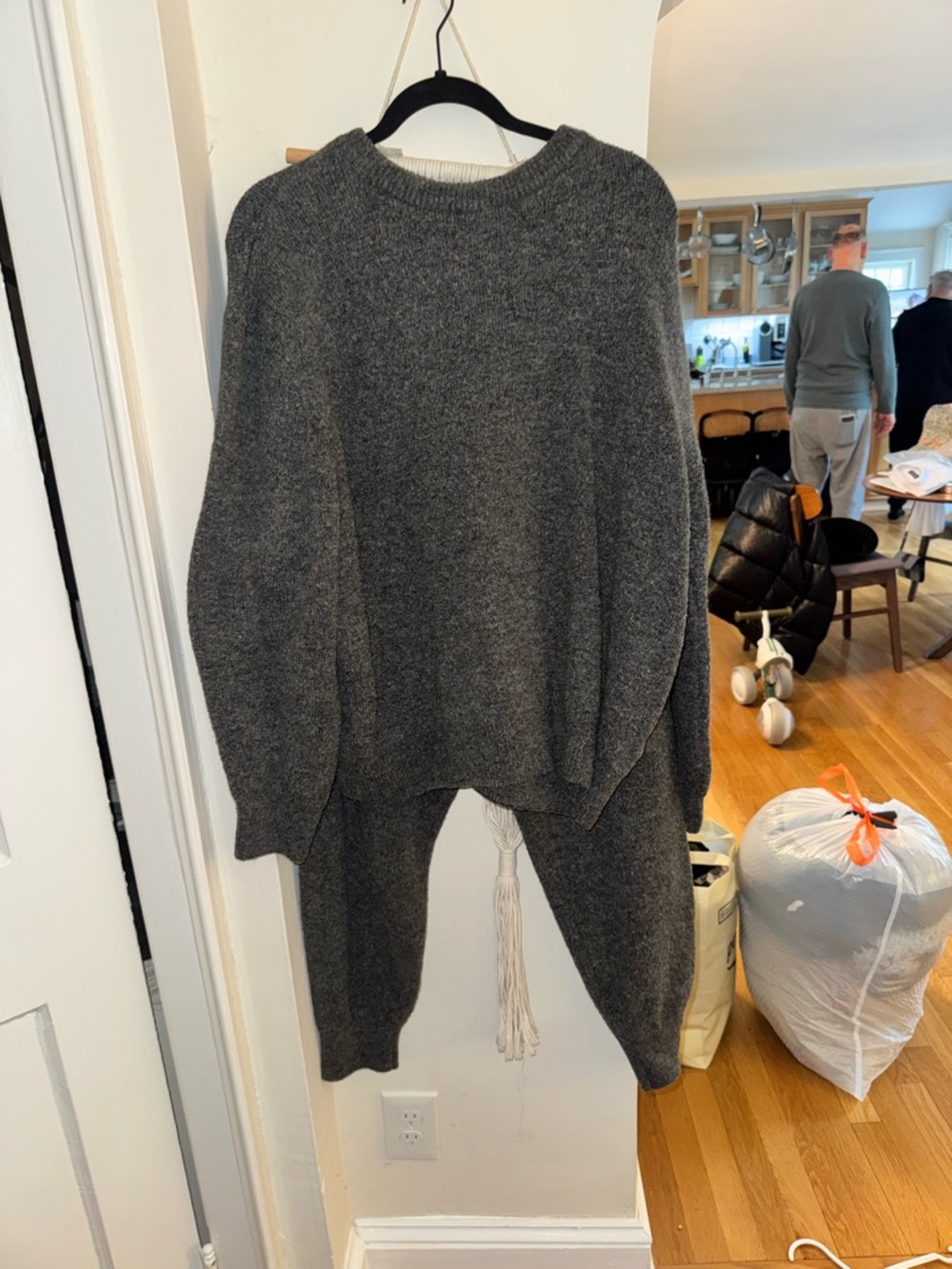 Zara Grey Knit Crewneck Sweater